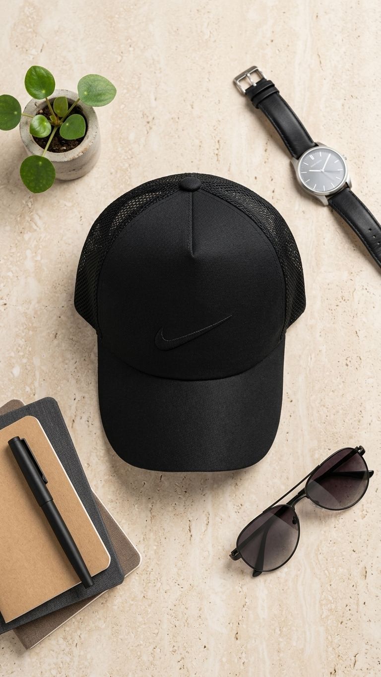 کلاه افتابی مشکی مدل Nike